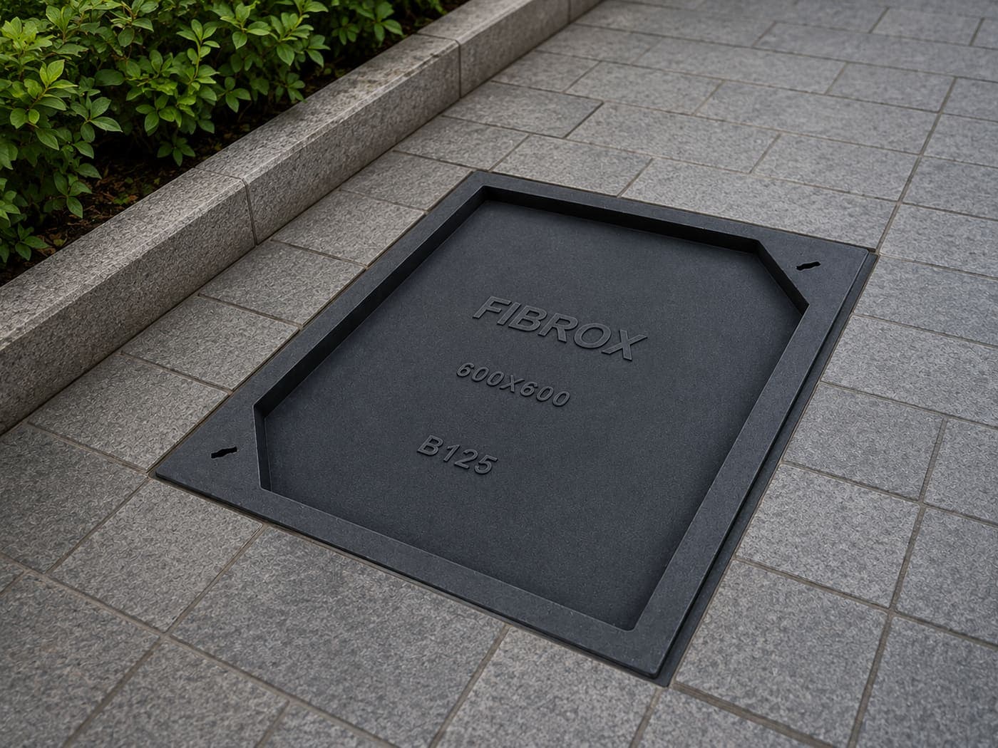 Recess Manhole Cover — Recessed FRP manhole cover with paving infill